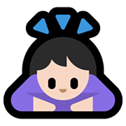 Emoji 🙇🏻‍♀️ Donna Che Fa Inchino Profondo: Carnagione Chiara su Microsoft Windows 11.