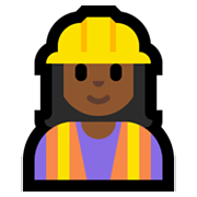 👷🏾‍♀️ Emoji Bauarbeiterin: mitteldunkle Hautfarbe Microsoft Windows 11.