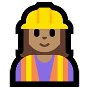 👷🏽‍♀️ Emoji Bauarbeiterin: mittlere Hautfarbe Microsoft Windows 11.