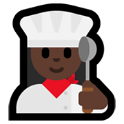 Émoji 👩🏿‍🍳 Cuisinière : Peau Foncée sur Microsoft Windows 11.