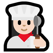 👩🏻‍🍳 Emoji Cozinheira: Pele Clara na Microsoft Windows 11.