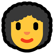 Émoji 👩‍🦱 Femme : Cheveux Bouclés sur Microsoft Windows 11.
