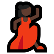💃🏿 Emoji Mulher Dançando: Pele Escura na Microsoft Windows 11.