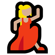 Émoji 💃🏼 Danseuse : Peau Moyennement Claire sur Microsoft Windows 11.