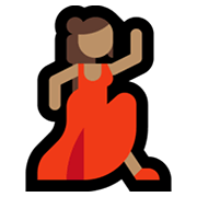 💃🏽 Emoji Mulher Dançando: Pele Morena na Microsoft Windows 11.