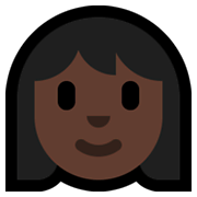 👩🏿 Emoji Mujer: Tono De Piel Oscuro en Microsoft Windows 11.
