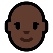👩🏿‍🦲 Emoji Frau: dunkle Hautfarbe, Glatze Microsoft Windows 11.