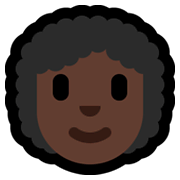Émoji 👩🏿‍🦱 Femme : Peau Foncée Et Cheveux Bouclés sur Microsoft Windows 11.