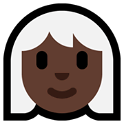 Emoji 👩🏿‍🦳 Donna: Carnagione Scura E Capelli Bianchi su Microsoft Windows 11.