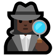 🕵🏿‍♀️ Emoji Detektivin: dunkle Hautfarbe Microsoft Windows 11.