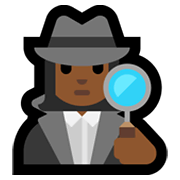 Emoji 🕵🏾‍♀️ Investigatrice: Carnagione Abbastanza Scura su Microsoft Windows 11.