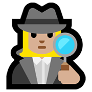 Emoji 🕵🏼‍♀️ Investigatrice: Carnagione Abbastanza Chiara su Microsoft Windows 11.