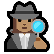 🕵🏽‍♀️ Emoji Detective Mujer: Tono De Piel Medio en Microsoft Windows 11.