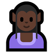 🧝🏿‍♀️ Emoji Elfe: dunkle Hautfarbe Microsoft Windows 11.