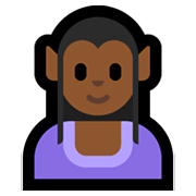 🧝🏾‍♀️ Emoji Elfa: Pele Morena Escura na Microsoft Windows 11.