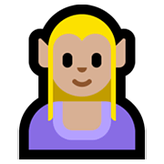 Emoji 🧝🏼‍♀️ Elfo Donna: Carnagione Abbastanza Chiara su Microsoft Windows 11.