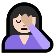 🤦🏻‍♀️ Emoji sich an den Kopf fassende Frau: helle Hautfarbe Microsoft Windows 11.