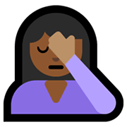 🤦🏾‍♀️ Emoji sich an den Kopf fassende Frau: mitteldunkle Hautfarbe Microsoft Windows 11.