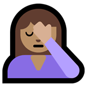 🤦🏽‍♀️ Emoji sich an den Kopf fassende Frau: mittlere Hautfarbe Microsoft Windows 11.