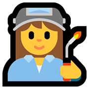 Emoji 👩‍🏭 Operaia su Microsoft Windows 11.