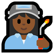 👩🏾‍🏭 Emoji Operaria: Tono De Piel Oscuro Medio en Microsoft Windows 11.
