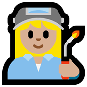 👩🏼‍🏭 Emoji Fabrikarbeiterin: mittelhelle Hautfarbe Microsoft Windows 11.