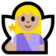 🧚🏼‍♀️ Emoji Fee: mittelhelle Hautfarbe Microsoft Windows 11.
