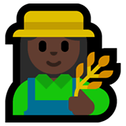 👩🏿‍🌾 Emoji Agricultora: Tono De Piel Oscuro en Microsoft Windows 11.