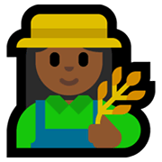 👩🏾‍🌾 Emoji Agricultora: Tono De Piel Oscuro Medio en Microsoft Windows 11.
