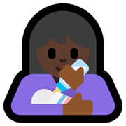 👩🏿‍🍼 Emoji Mulher Alimentando Bebê: Pele Escura na Microsoft Windows 11.