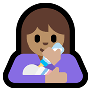 👩🏽‍🍼 Emoji Mulher Alimentando Bebê: Pele Morena na Microsoft Windows 11.