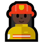 Emoji 👩🏿‍🚒 Pompiere Donna: Carnagione Scura su Microsoft Windows 11.