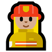 Emoji 👩🏼‍🚒 Pompiere Donna: Carnagione Abbastanza Chiara su Microsoft Windows 11.