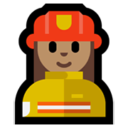 Émoji 👩🏽‍🚒 Pompier Femme : Peau Légèrement Mate sur Microsoft Windows 11.