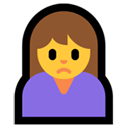 🙍‍♀️ Emoji Mujer Frunciendo El Ceño en Microsoft Windows 11.