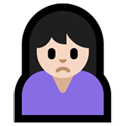 Emoji 🙍🏻‍♀️ Donna Corrucciata: Carnagione Chiara su Microsoft Windows 11.