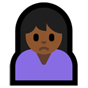 🙍🏾‍♀️ Emoji Mulher Franzindo A Sobrancelha: Pele Morena Escura na Microsoft Windows 11.