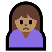 Emoji 🙍🏽‍♀️ Donna Corrucciata: Carnagione Olivastra su Microsoft Windows 11.
