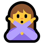 🙅‍♀️ Emoji Mulher Fazendo Gesto De «não» na Microsoft Windows 11.