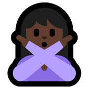 🙅🏿‍♀️ Emoji Mulher Fazendo Gesto De «não»: Pele Escura na Microsoft Windows 11.