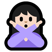🙅🏻‍♀️ Emoji Frau mit überkreuzten Armen: helle Hautfarbe Microsoft Windows 11.