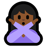🙅🏾‍♀️ Emoji Mulher Fazendo Gesto De «não»: Pele Morena Escura na Microsoft Windows 11.
