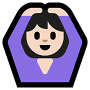Emoji 🙆🏻‍♀️ Donna Con Gesto OK: Carnagione Chiara su Microsoft Windows 11.