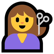 💇‍♀️ Emoji Mujer Cortándose El Pelo en Microsoft Windows 11.