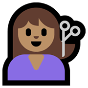 💇🏽‍♀️ Emoji Frau beim Haareschneiden: mittlere Hautfarbe Microsoft Windows 11.