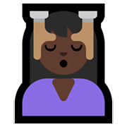 💆🏿‍♀️ Emoji Mulher Recebendo Massagem Facial: Pele Escura na Microsoft Windows 11.