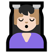 💆🏻‍♀️ Emoji Mujer Recibiendo Masaje: Tono De Piel Claro en Microsoft Windows 11.
