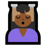 💆🏾‍♀️ Emoji Mulher Recebendo Massagem Facial: Pele Morena Escura na Microsoft Windows 11.
