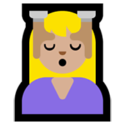 💆🏼‍♀️ Emoji Mujer Recibiendo Masaje: Tono De Piel Claro Medio en Microsoft Windows 11.