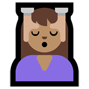 💆🏽‍♀️ Emoji Frau, die eine Kopfmassage bekommt: mittlere Hautfarbe Microsoft Windows 11.